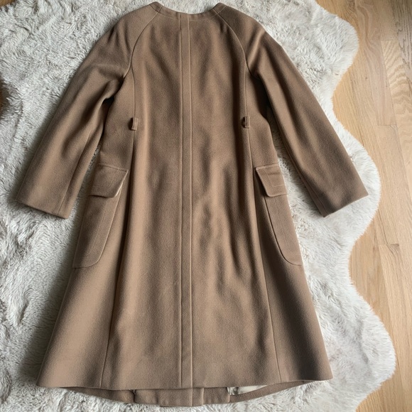 Authentic Burberry wool cashmere jacket coat beige tan sz 6 - Picture 12 of 13